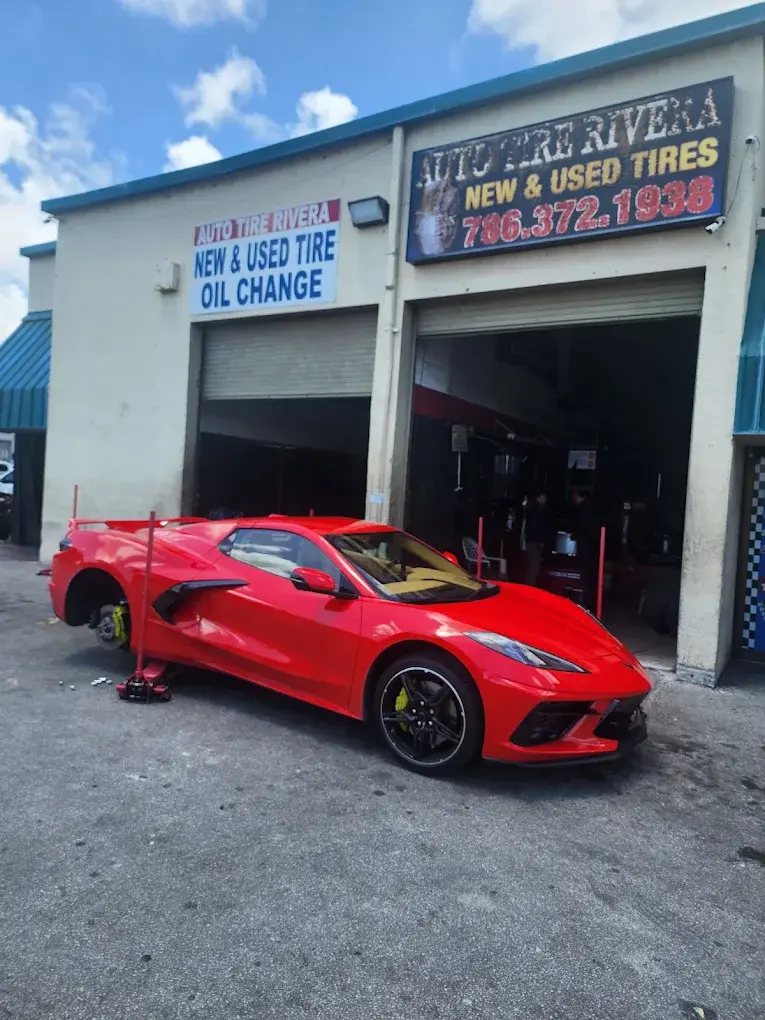 Corvette in for new tires at Auto Tire Rivera