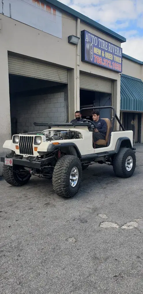 Lifted Jeep fitted with oversized tires