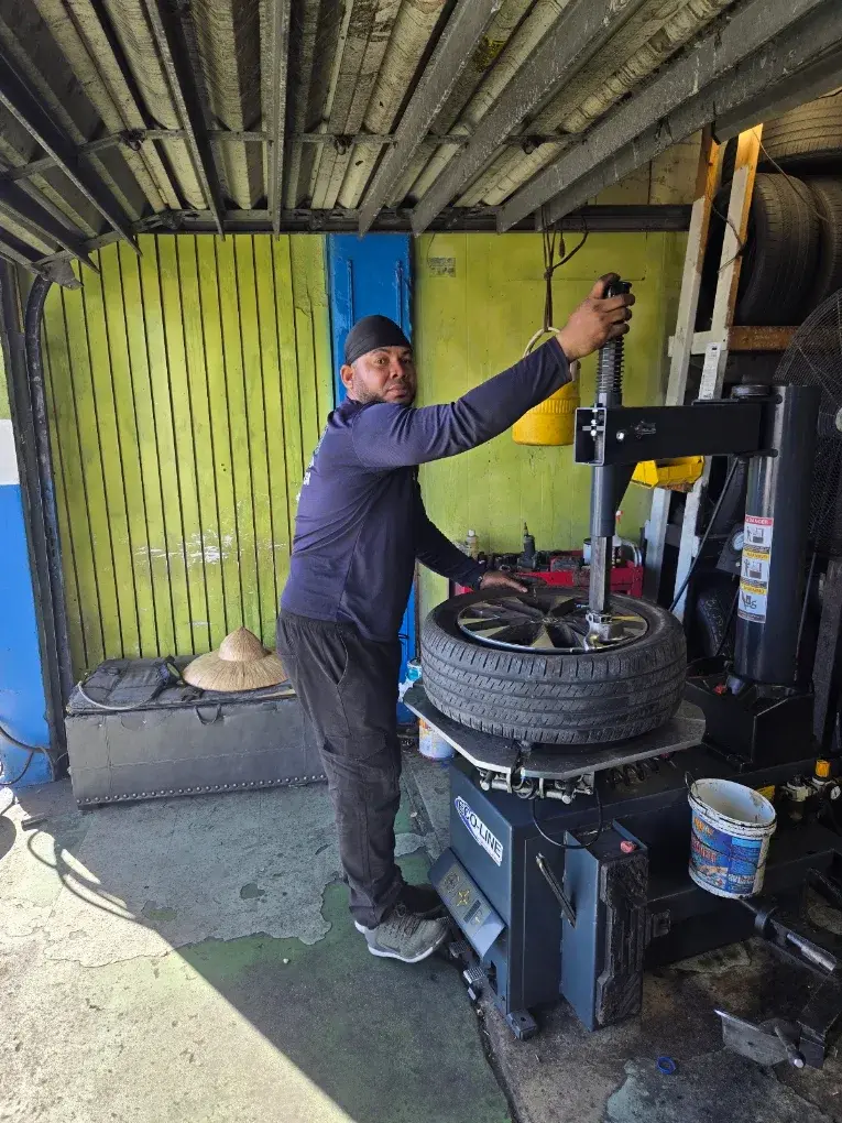 Hands-on tire work